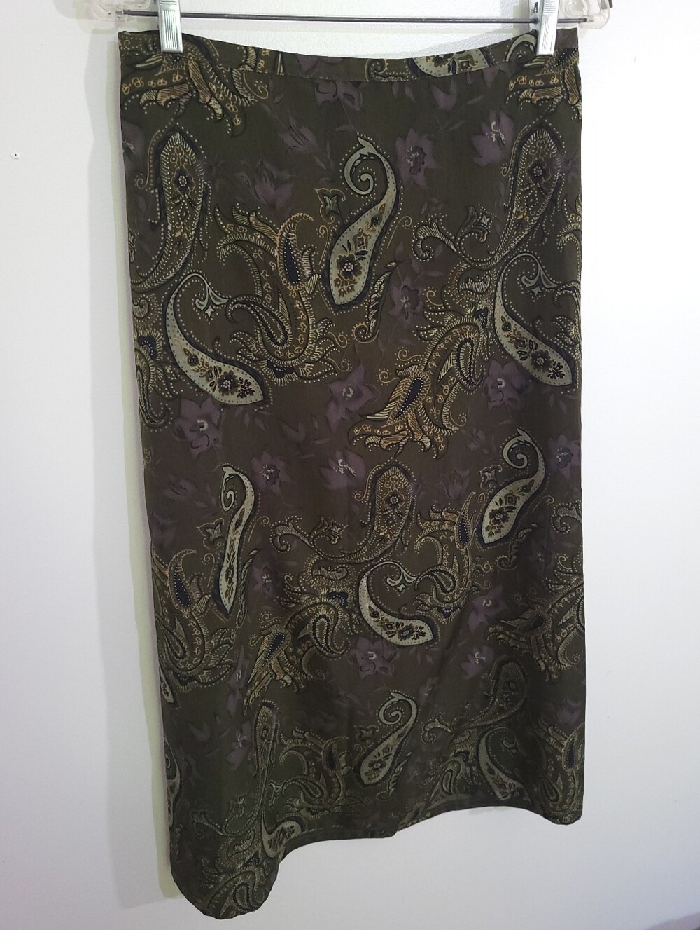 Vintage 90s East West Paisley Midi Skirt Earthy Whimsigoth Grunge Size L